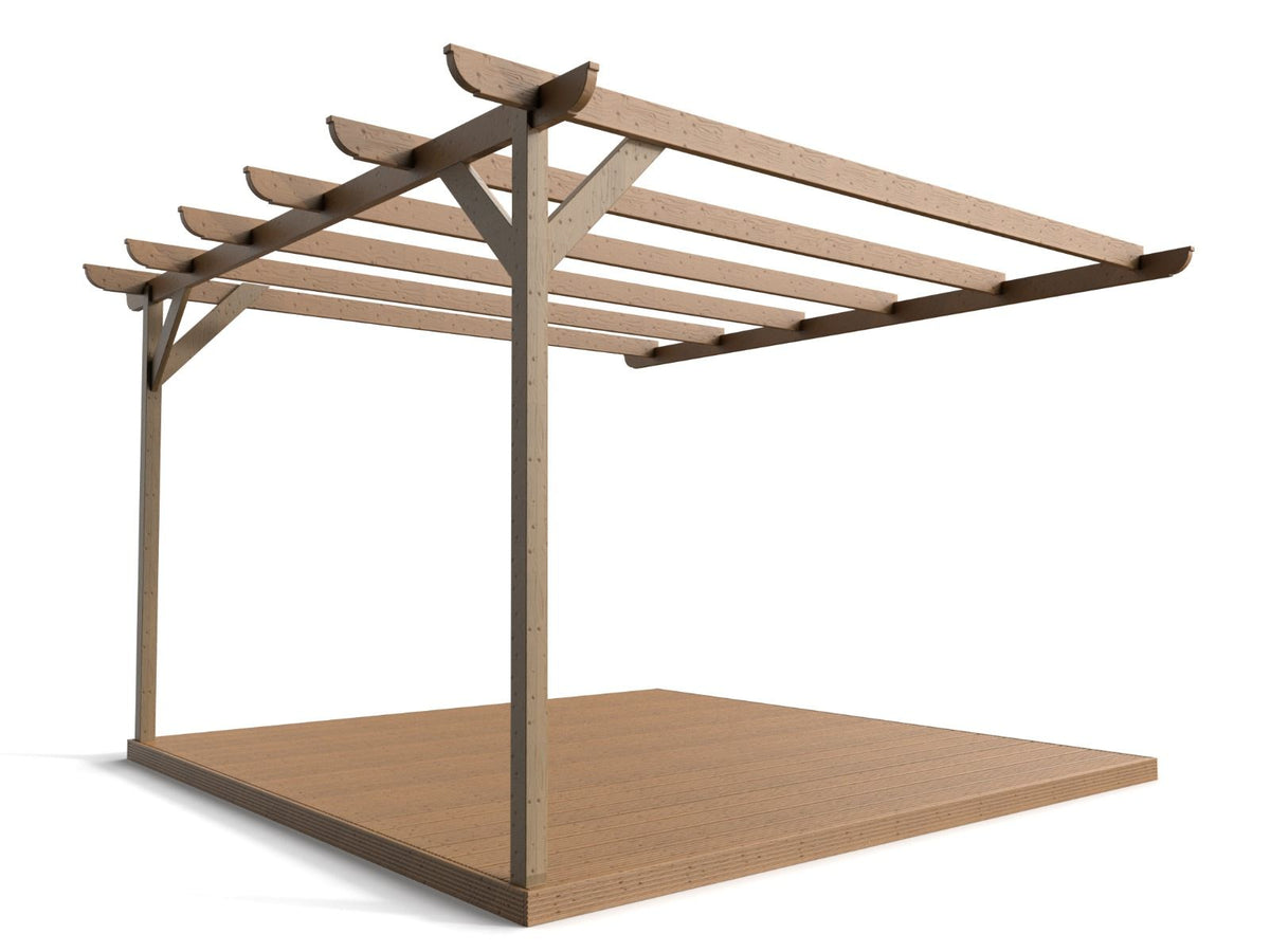 Wall Mounted Pergola and Decking Kit Corbel Design - SGP Garden Ltd