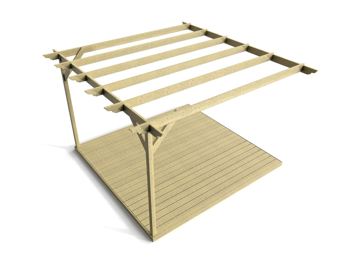 Wall Mounted Pergola and Decking Kit Disnasty Design - SGP Garden Ltd