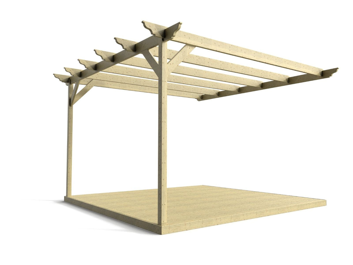 Wall Mounted Pergola and Decking Kit Disnasty Design - SGP Garden Ltd