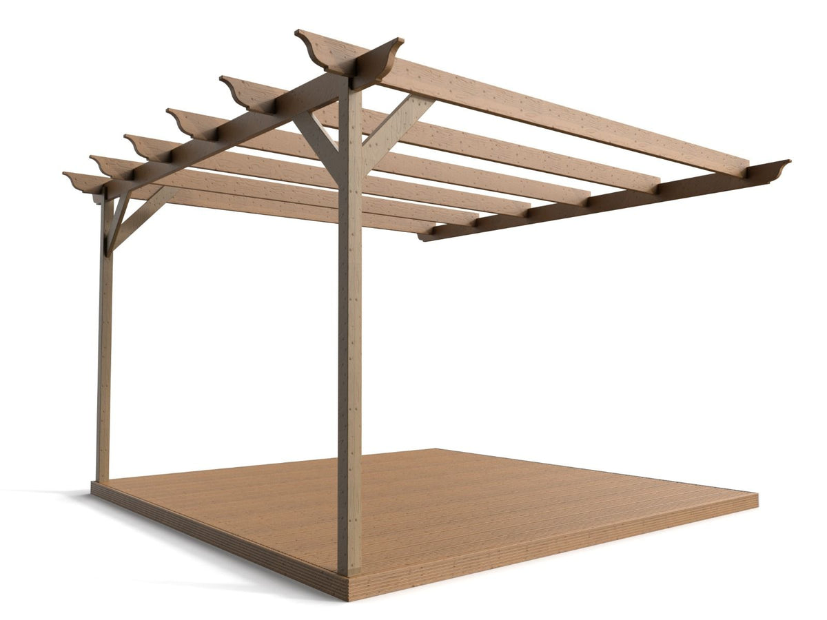 Wall Mounted Pergola and Decking Kit Longhorn Design - SGP Garden Ltd