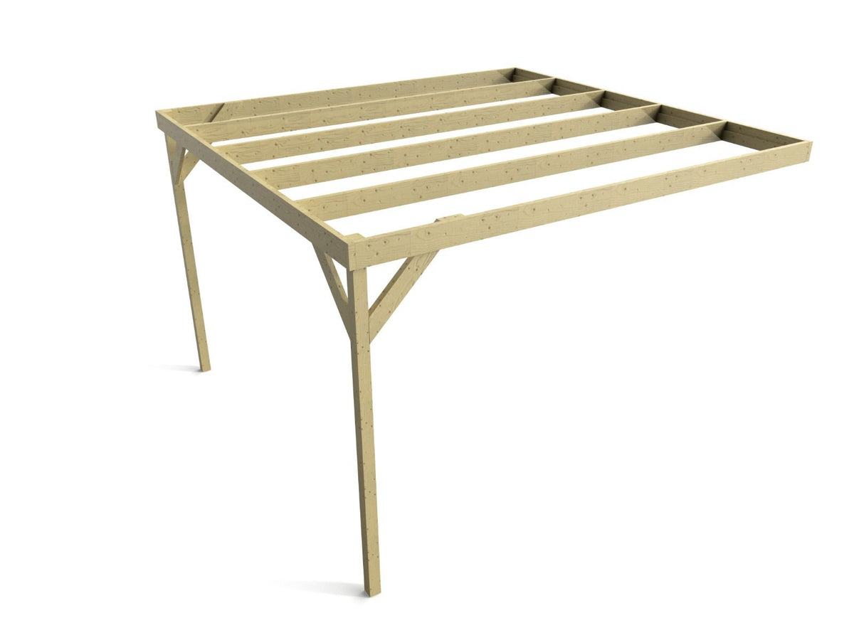 Wall-mounted Wooden Box Pergola Kit - SGP Garden Ltd