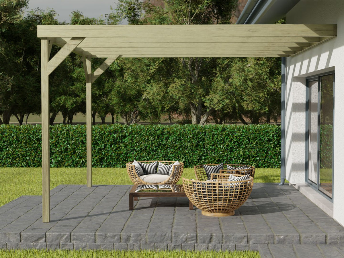 Wall-mounted Wooden Box Pergola Kit - SGP Garden Ltd