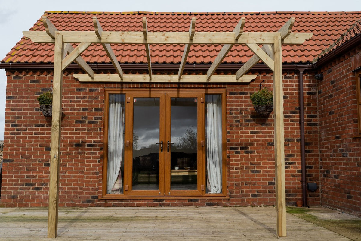 Wall Mounted Wooden Pergola Kit - Dinasty Design - SGP Garden Ltd