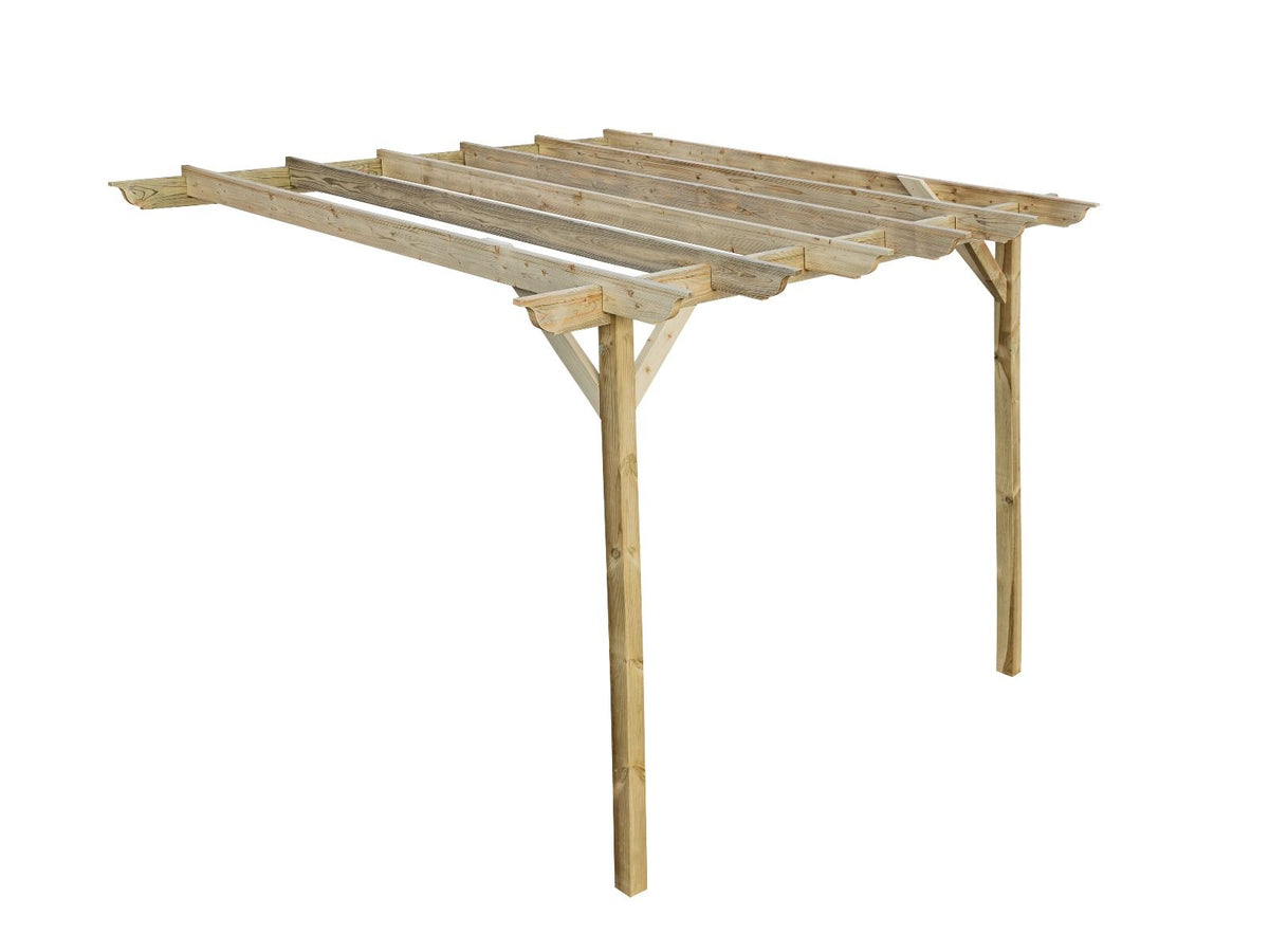 Wall Mounted Wooden Pergola Kit - Longhorn Design - SGP Garden Ltd