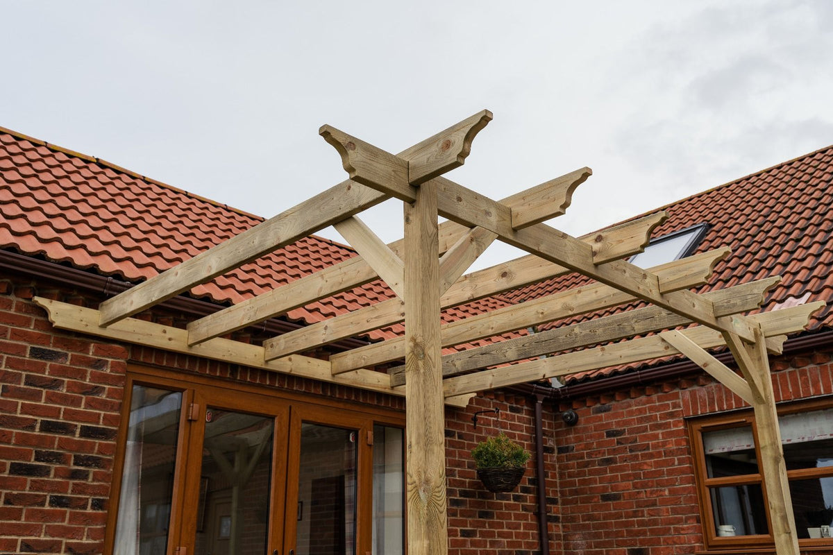 Wall Mounted Wooden Pergola Kit - Orchid Design - SGP Garden Ltd