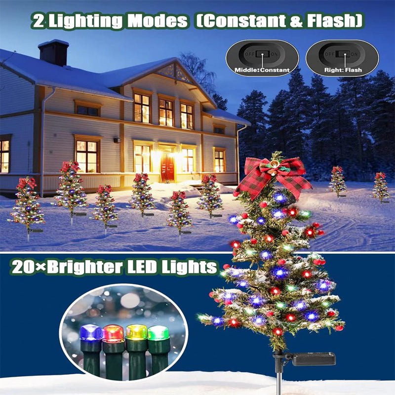 Waterproof Outdoor Christmas Decorations Solar Christmas Tree 2 Modes Yard Stake Christmas Pathway Light For Garden Yard Decor - SGP Garden Ltd
