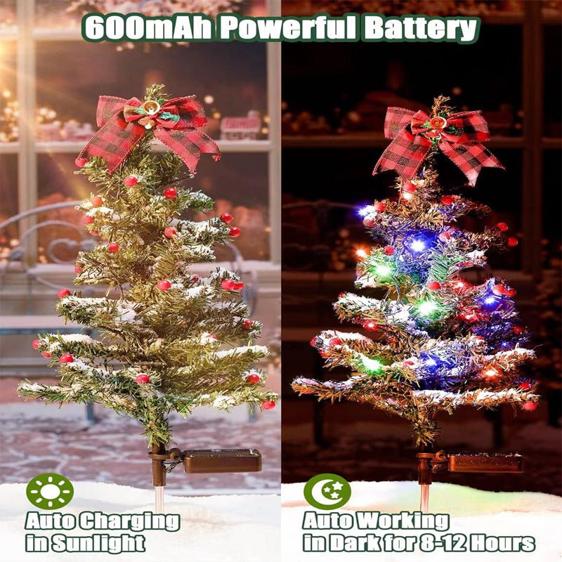 Waterproof Outdoor Christmas Decorations Solar Christmas Tree 2 Modes Yard Stake Christmas Pathway Light For Garden Yard Decor - SGP Garden Ltd