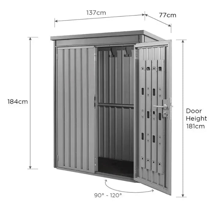 Weston storage shed W 1.45m x D 0.85m x H 1.85m Grey - SGP Garden Ltd