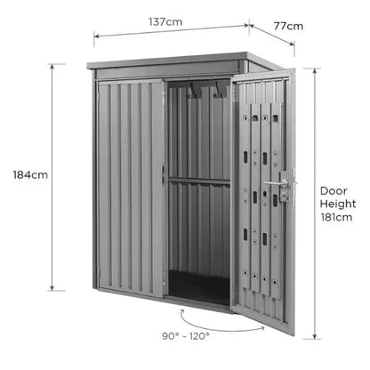 Weston storage shed W 1.45m x D 0.85m x H 1.85m Grey - SGP Garden Ltd