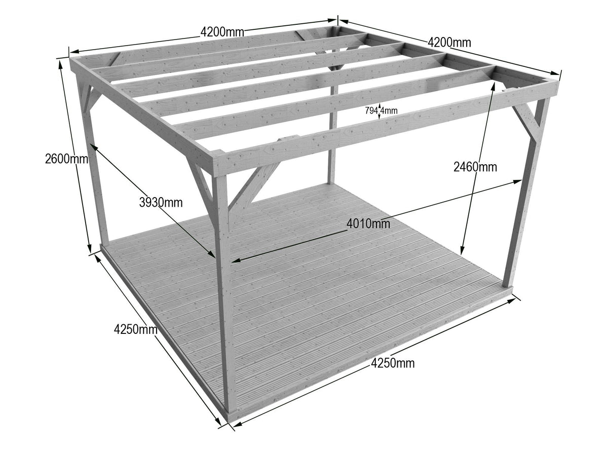 Wooden Box Pergola and Decking Kit - SGP Garden Ltd