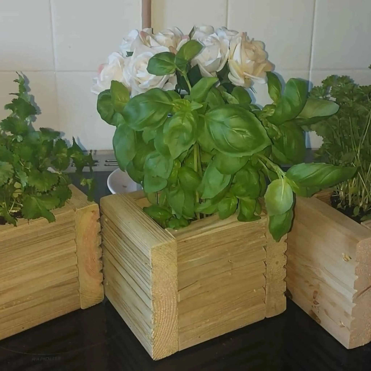 Wooden Decking herb planter boxes pack of 3 - SGP Garden Ltd