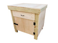 Wooden Eucalyptus hardwood top storage workbench with lockable cupboard and drawers (V.4) - SGP Garden Ltd