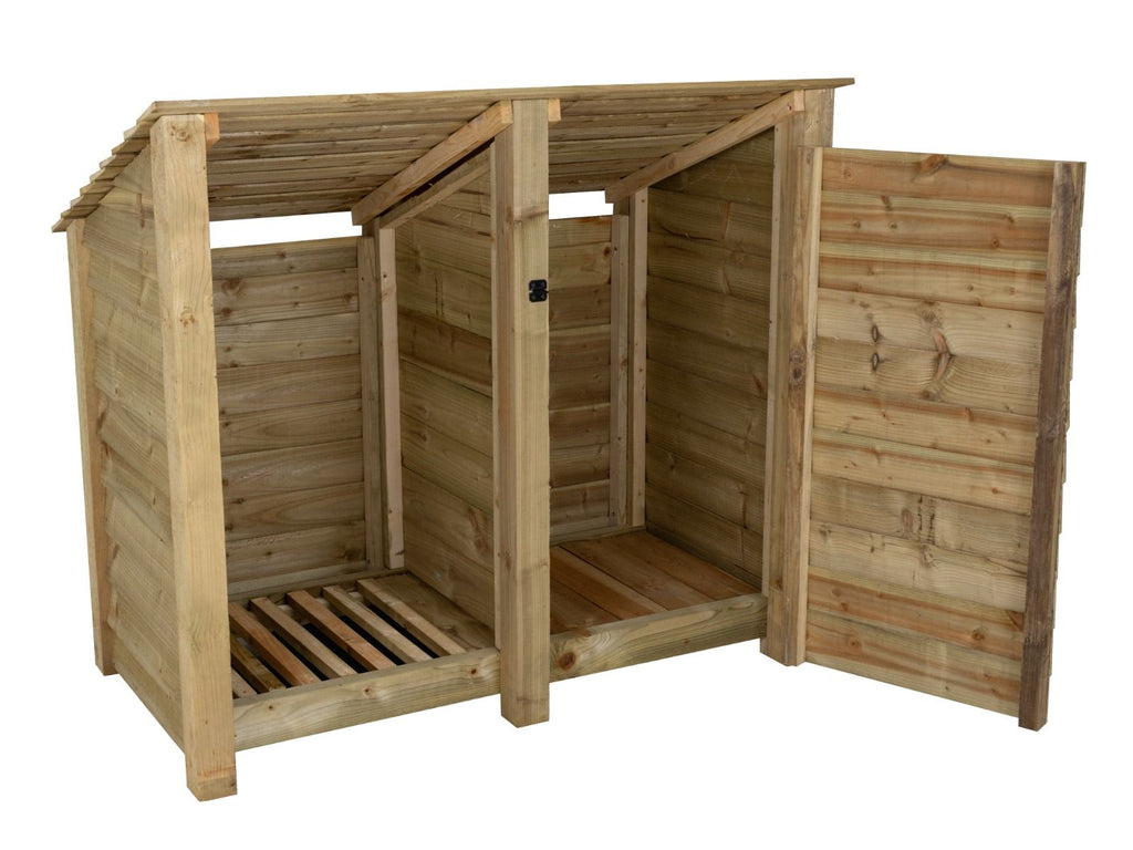 Wooden Garden Tool Storage (Roof Sloping Back) W-146cm, H-126cm or 180cm, D-88cm - SGP Garden Ltd