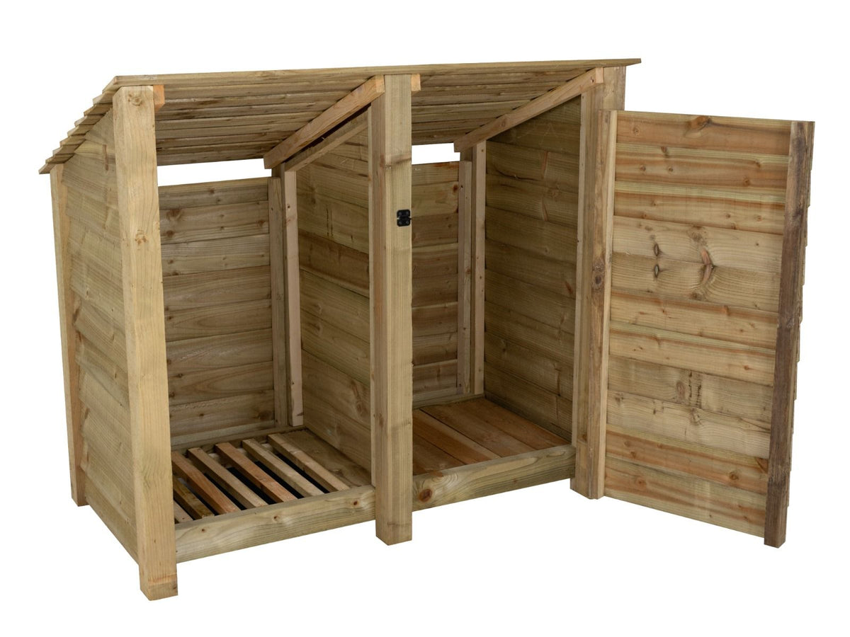 Wooden Garden Tool Storage (Roof Sloping Back) W-146cm, H-126cm or 180cm, D-88cm - SGP Garden Ltd