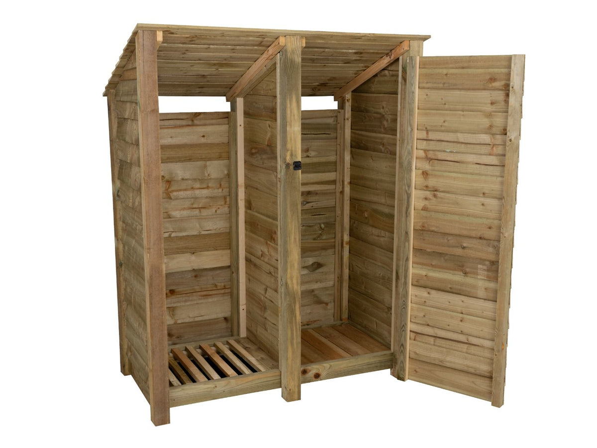 Wooden Garden Tool Storage (Roof Sloping Back) W-146cm, H-126cm or 180cm, D-88cm - SGP Garden Ltd