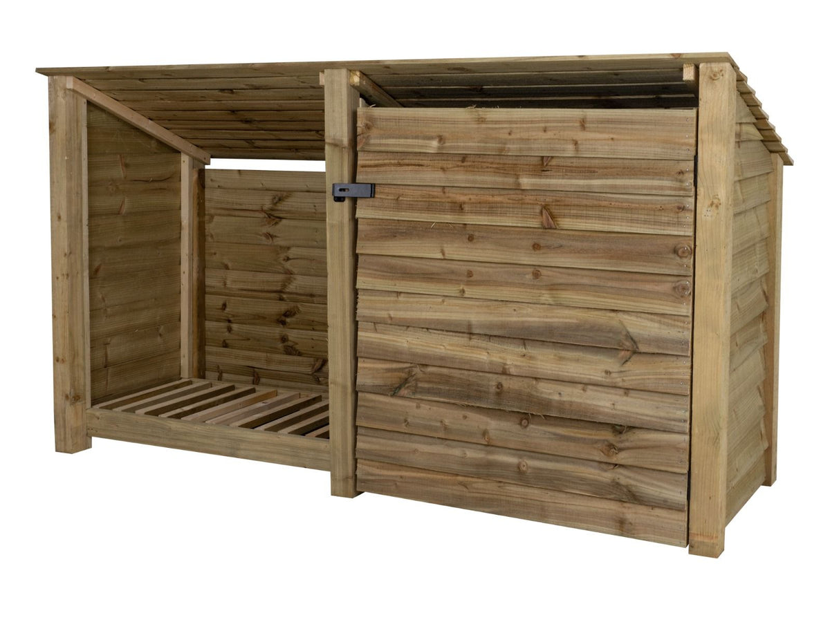 Wooden Garden Tool Storage (Roof Sloping Back) W-227cm, H-126cm or 180cm, D-88cm - SGP Garden Ltd