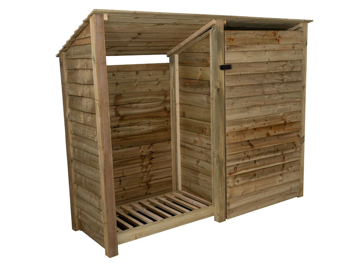 Wooden Garden Tool Storage (Roof Sloping Back) W-227cm, H-126cm or 180cm, D-88cm - SGP Garden Ltd