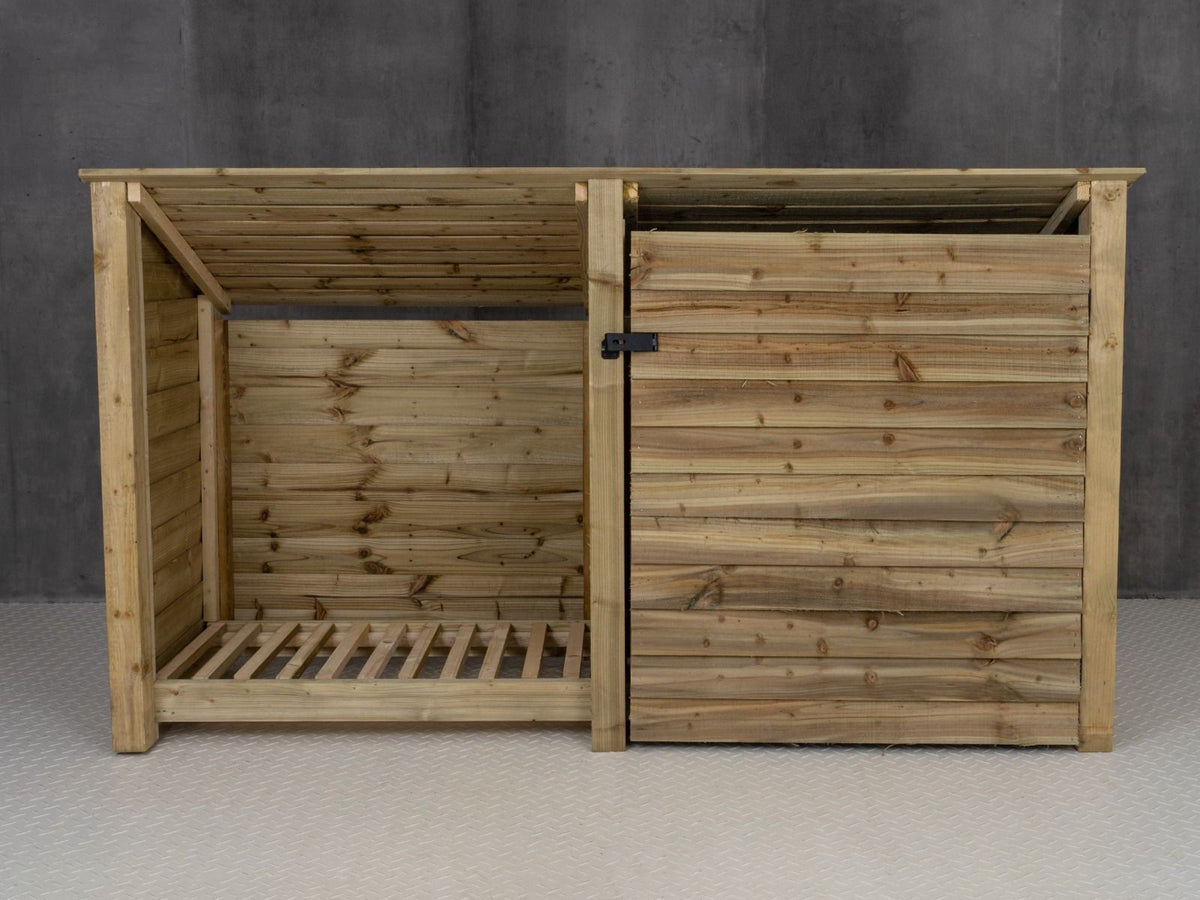 Wooden Garden Tool Storage (Roof Sloping Back) W-227cm, H-126cm or 180cm, D-88cm - SGP Garden Ltd