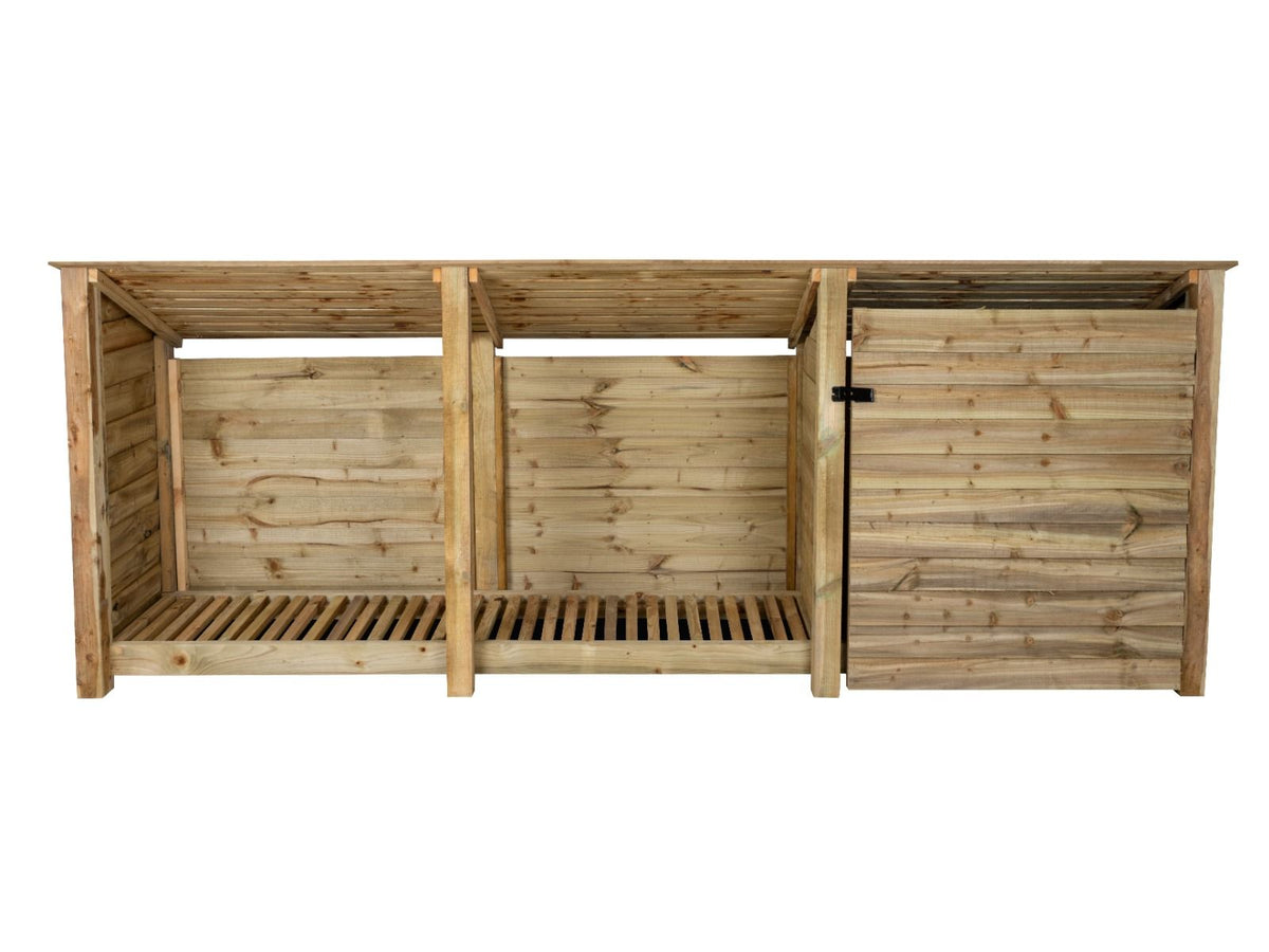 Wooden Garden Tool Storage (Roof Sloping Back) W-335cm, H-126cm or 180cm, D-88cm - SGP Garden Ltd