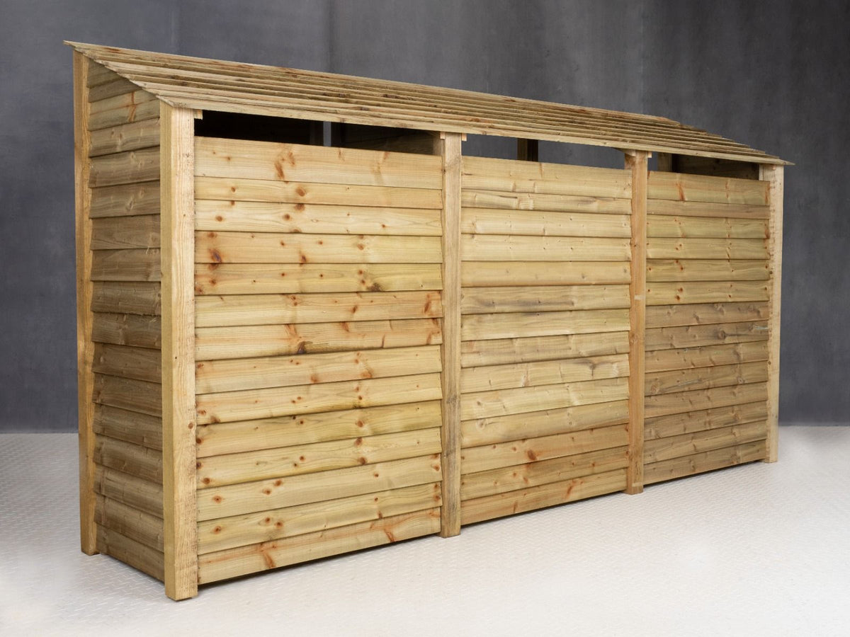 Wooden Garden Tool Storage (Roof Sloping Back) W-335cm, H-126cm or 180cm, D-88cm - SGP Garden Ltd