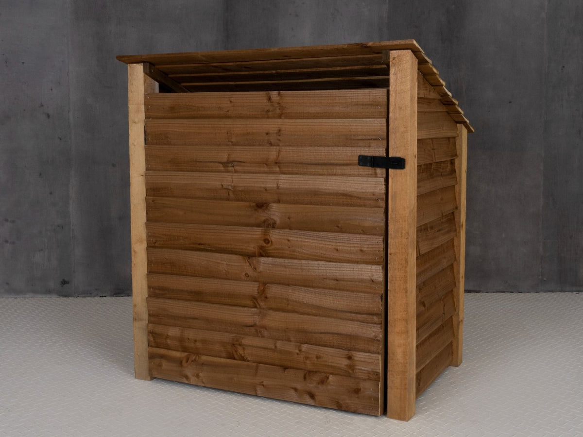Wooden Garden Tool Storage (Roof Sloping Back) W-99cm, H-126cm or 180cm, D-88cm - Brown Finish - SGP Garden Ltd
