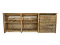 Wooden Garden Tool Storage (Roof Sloping Back) with Shelf W-335cm, H-126cm or 180cm, D-88cm - SGP Garden Ltd