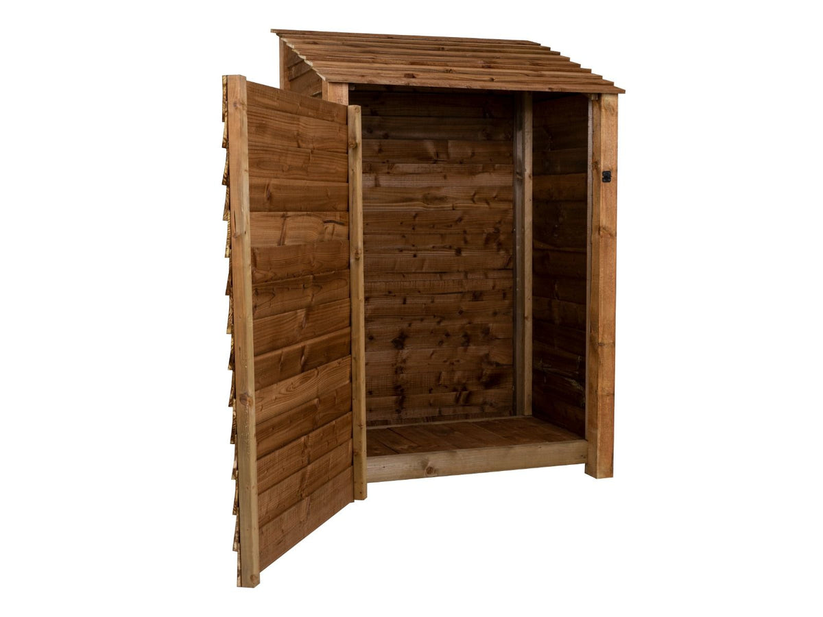 Wooden Garden Tool Storage W-119cm, H-126cm or 180cm, D-88cm - Brown Finish - SGP Garden Ltd