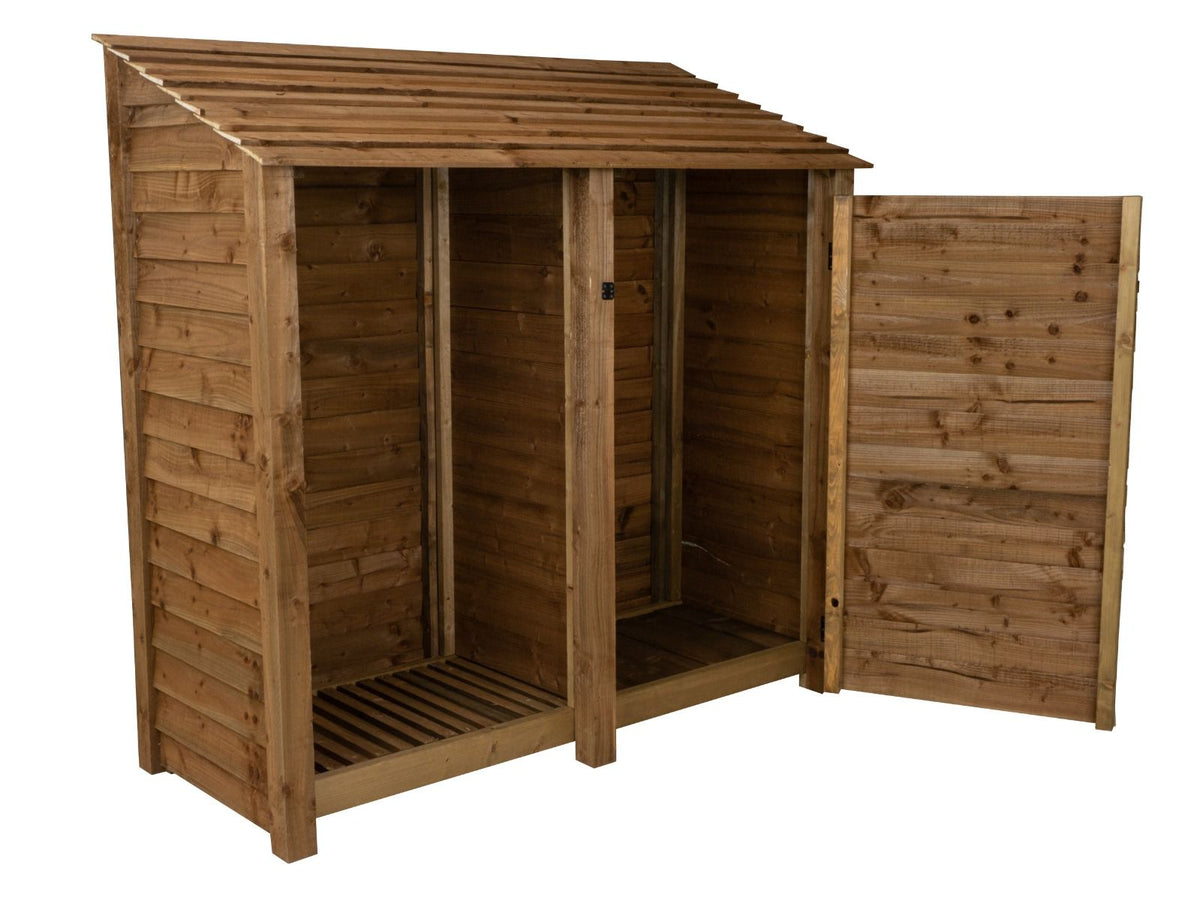 Wooden Garden Tool Storage W-187cm, H-126cm or 180cm, D-88cm - Brown Finish - SGP Garden Ltd