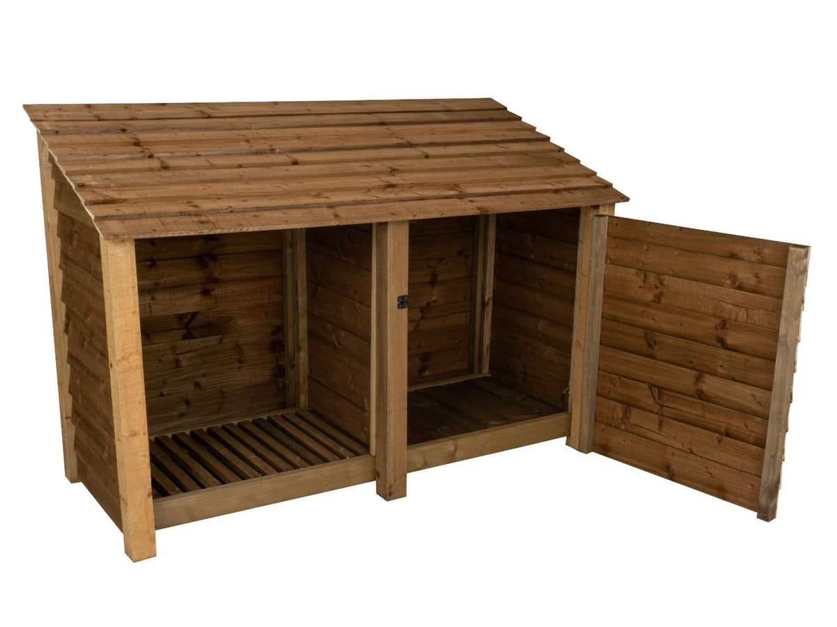 Wooden Garden Tool Storage W-187cm, H-126cm or 180cm, D-88cm - Brown Finish - SGP Garden Ltd