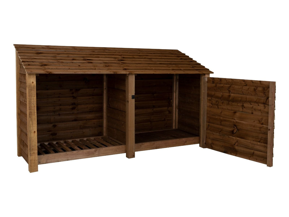 Wooden Garden Tool Storage W-227cm, H-126cm or 180cm, D-88cm - Brown Finish - SGP Garden Ltd