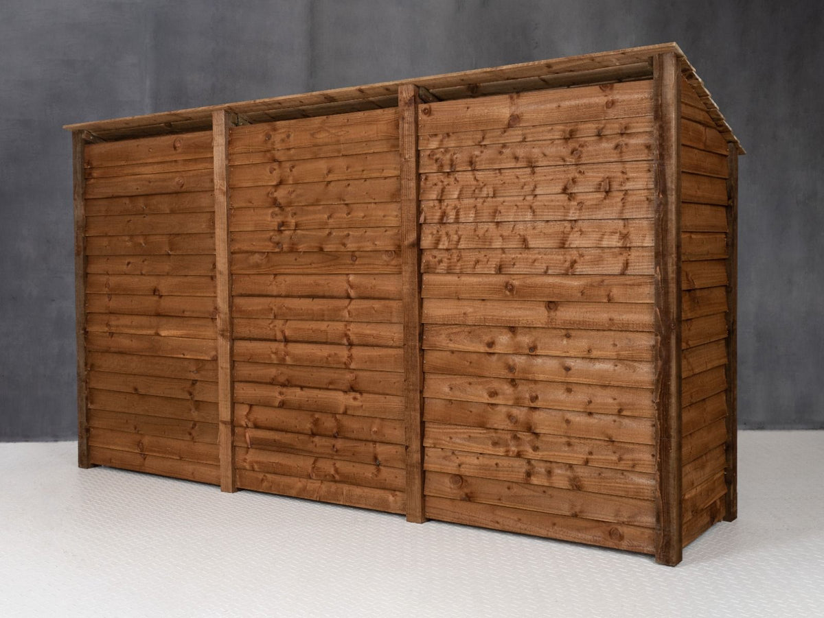 Wooden Garden Tool Storage W-335cm, H-126cm or 180cm, D-88cm - Brown Finish - SGP Garden Ltd