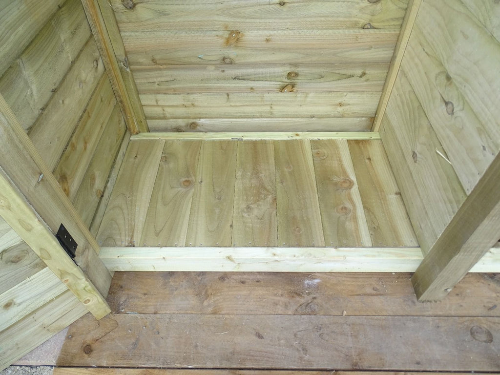 Wooden Garden Tool Storage with Shelf (Roof Sloping Back) W-119cm, H-126cm or 180cm, D-88cm - SGP Garden Ltd