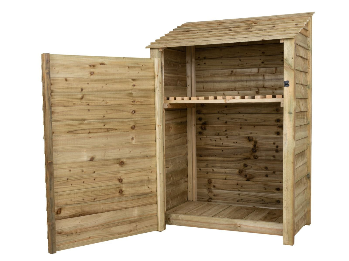 Wooden Garden Tool Storage with Shelf W-119cm, H-126cm or 180cm, D-88cm - SGP Garden Ltd