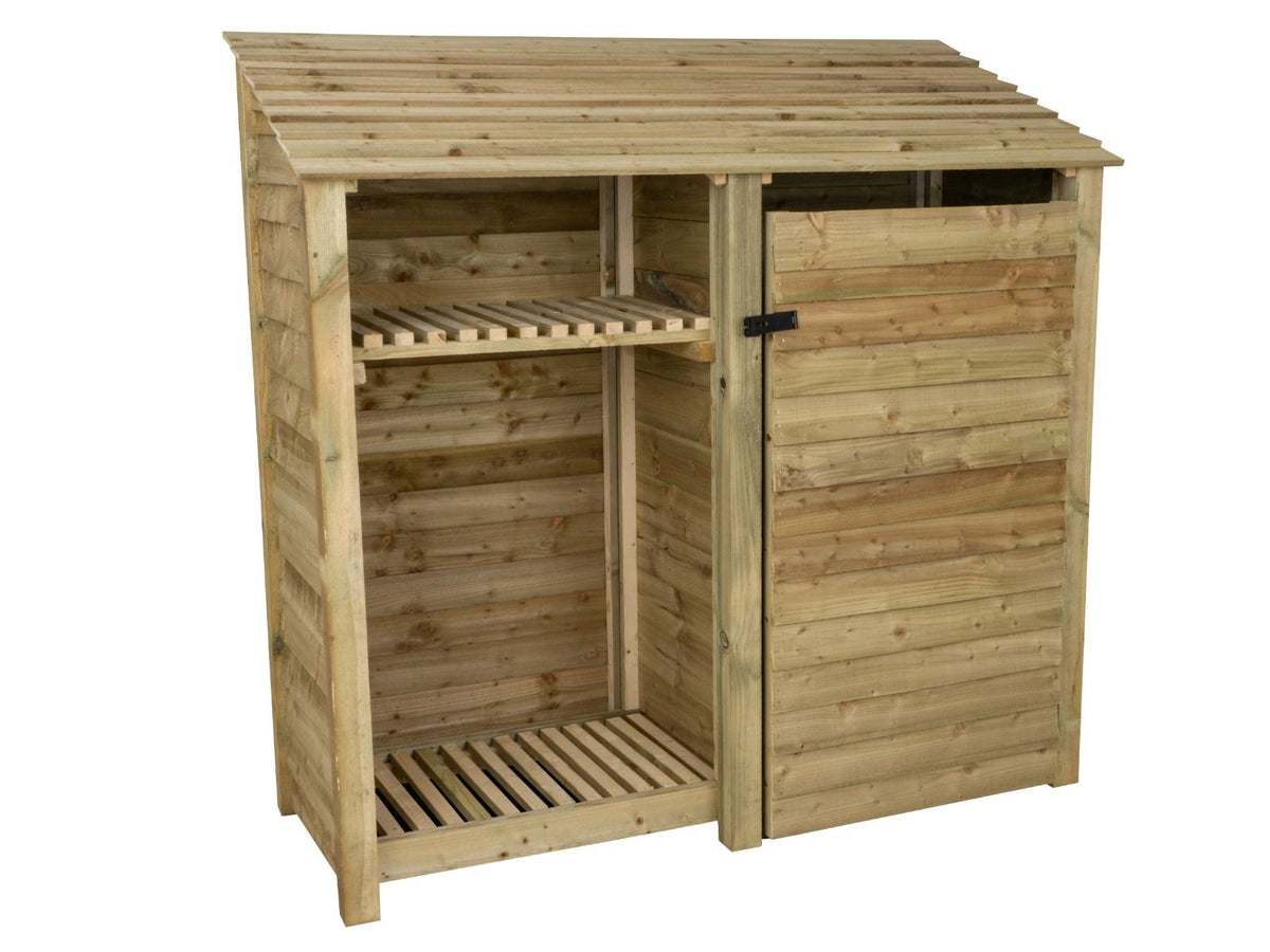 Wooden Garden Tool Storage with Shelf W-187cm, H-126cm or 180cm, D-88cm - SGP Garden Ltd