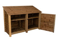 Wooden Garden Tool Storage with Shelf W-187cm, H-126cm or 180cm, D-88cm - Brown Finish - SGP Garden Ltd