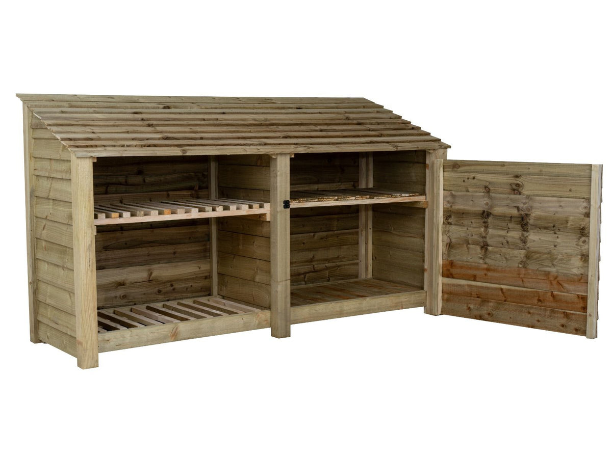 Wooden Garden Tool Storage with Shelf W-227cm, H-126cm or 180cm, D-88cm - SGP Garden Ltd