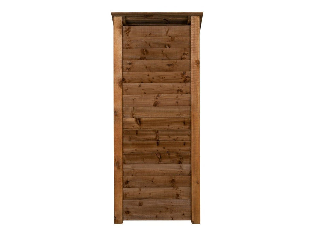 Wooden Garden Tool Storage with Shelf W-79cm, H-126cm or 180cm, D-88cm - Brown Finish - SGP Garden Ltd