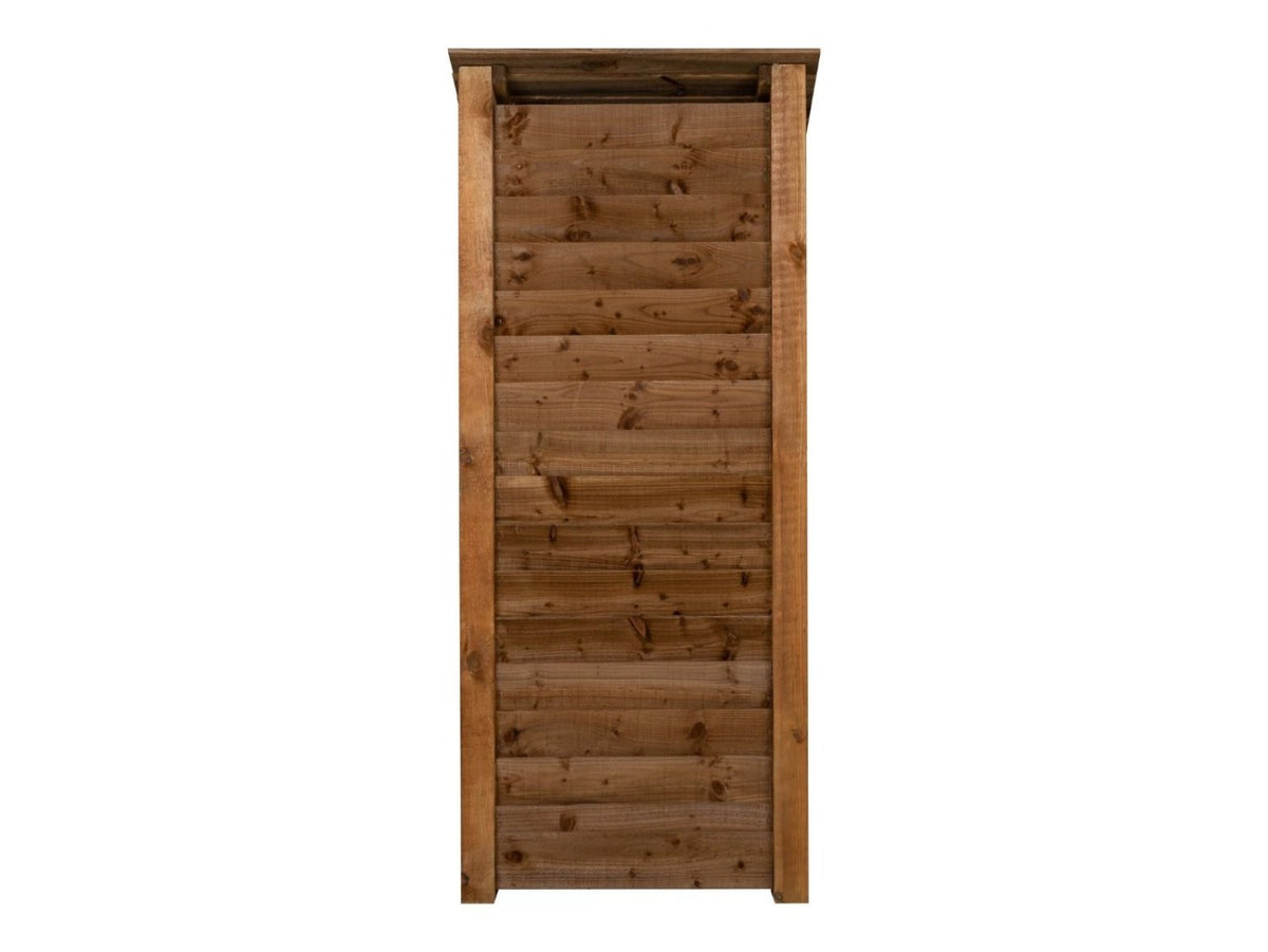 Wooden Garden Tool Storage with Shelf W-79cm, H-126cm or 180cm, D-88cm - Brown Finish - SGP Garden Ltd