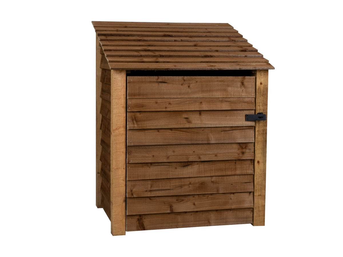 Wooden Garden Tool Storage with Shelf W-99cm, H-126cm or 180cm, D-88cm - Brown Finish - SGP Garden Ltd
