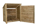 Wooden Log Store (Roof Sloping Back) with Door W-119cm, H-126cm Or 180cm, D-88cm - SGP Garden Ltd