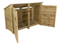 Wooden Log Store (Roof Sloping Back) with Door W-146cm, H-126cm or 180cm, D-88cm - SGP Garden Ltd