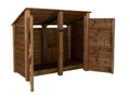 Wooden Log Store (Roof Sloping Back) with Door W-146cm, H-126cm or 180cm, D-88cm - Brown Finish - SGP Garden Ltd