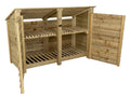 Wooden Log Store (Roof Sloping Back) with Doors and Shelf W-187cm, H-126cm or 180cm, D-88cm - SGP Garden Ltd
