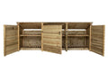 Wooden Log Store (Roof Sloping Back) with Doors and Shelf W-335cm, H-126cm or 180cm, D-88cm - SGP Garden Ltd