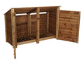 Wooden Log Store (Roof Sloping Back) with Doors W-187cm, H-126cm or 180cm, D-88cm - Brown Finish - SGP Garden Ltd