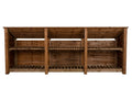 Wooden Log Store (Roof Sloping Back) with Shelf W-335cm, H-126cm or 180cm, D-88cm - Brown Finish - SGP Garden Ltd