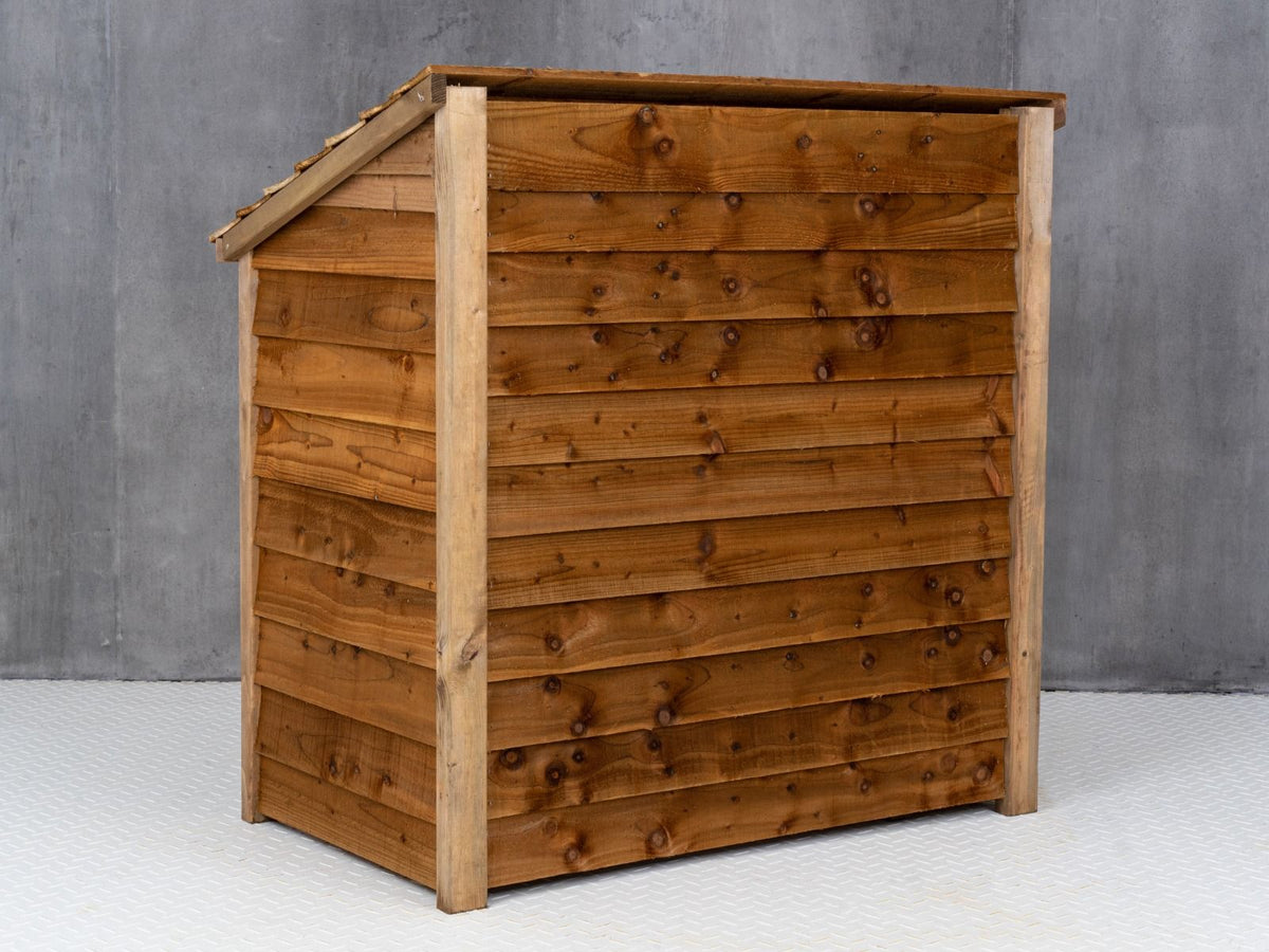 Wooden Log Store (W-119cm, H-118cm, D-71cm) - Brown Finish - SGP Garden Ltd