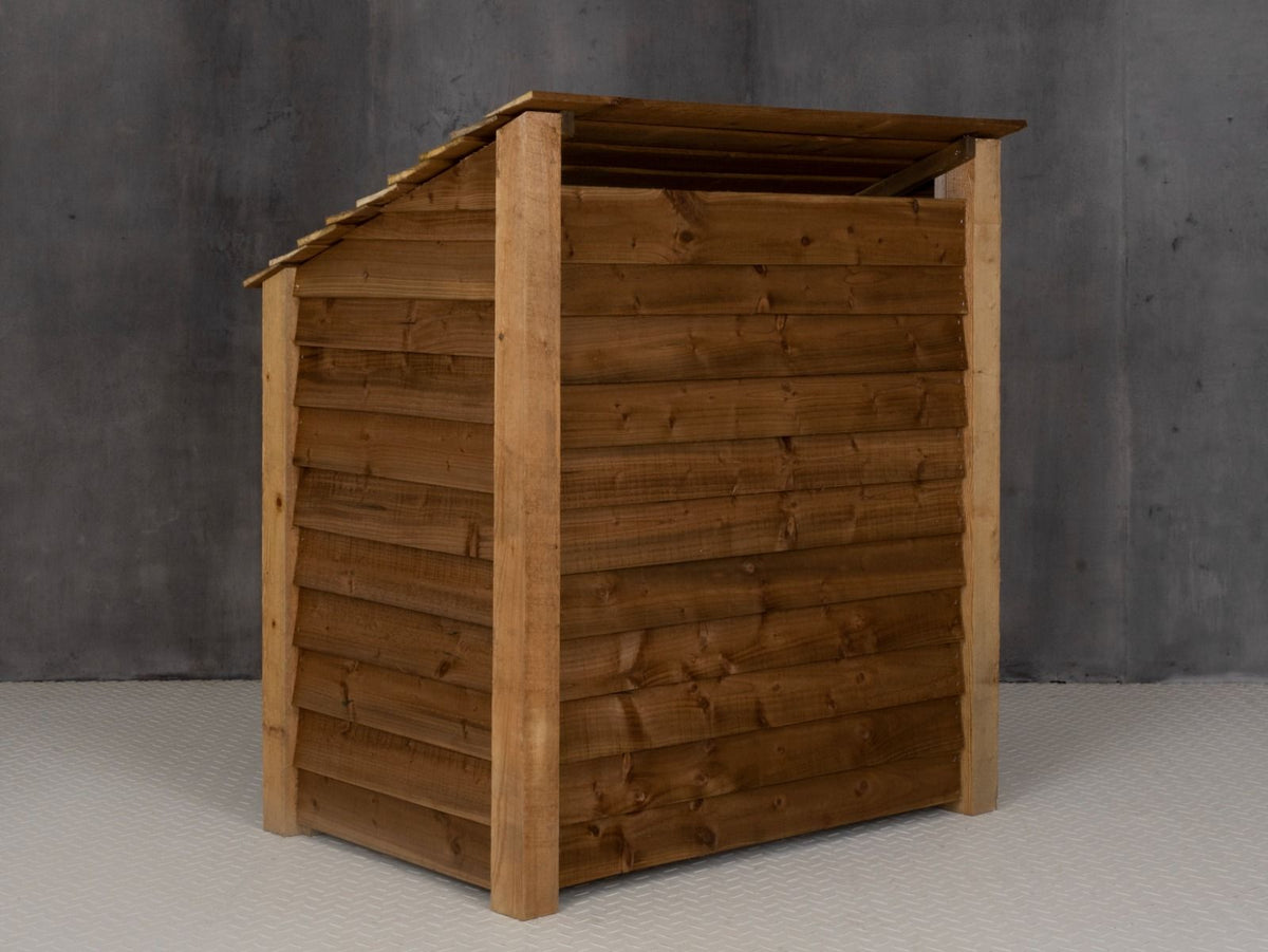 Wooden Log Store W-119cm, H-126cm or 180cm, D-88cm - Brown Finish - SGP Garden Ltd