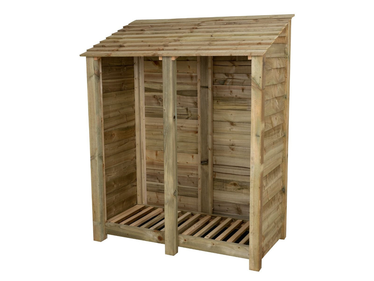 Wooden Log Store W-146cm, H-126cm or 180cm, D-88cm - SGP Garden Ltd