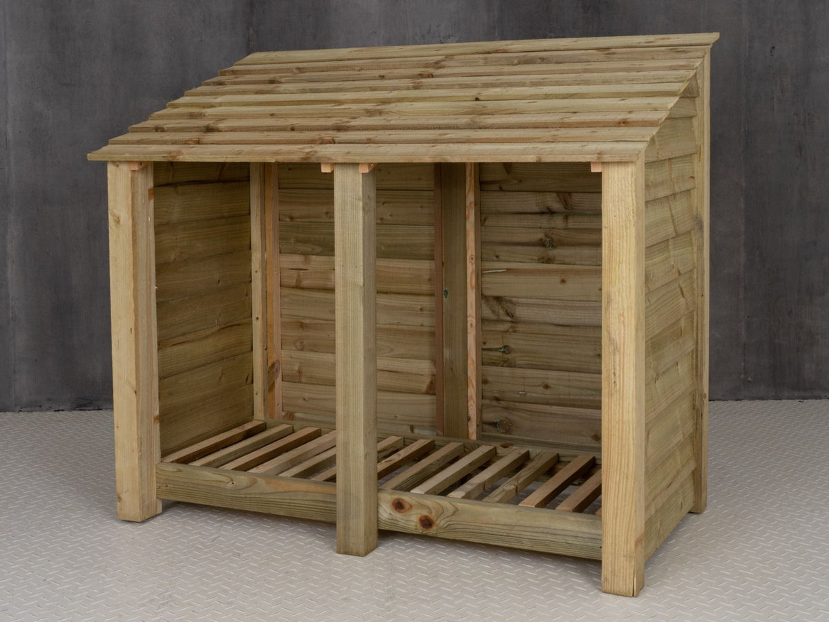 Wooden Log Store W-146cm, H-126cm or 180cm, D-88cm - SGP Garden Ltd